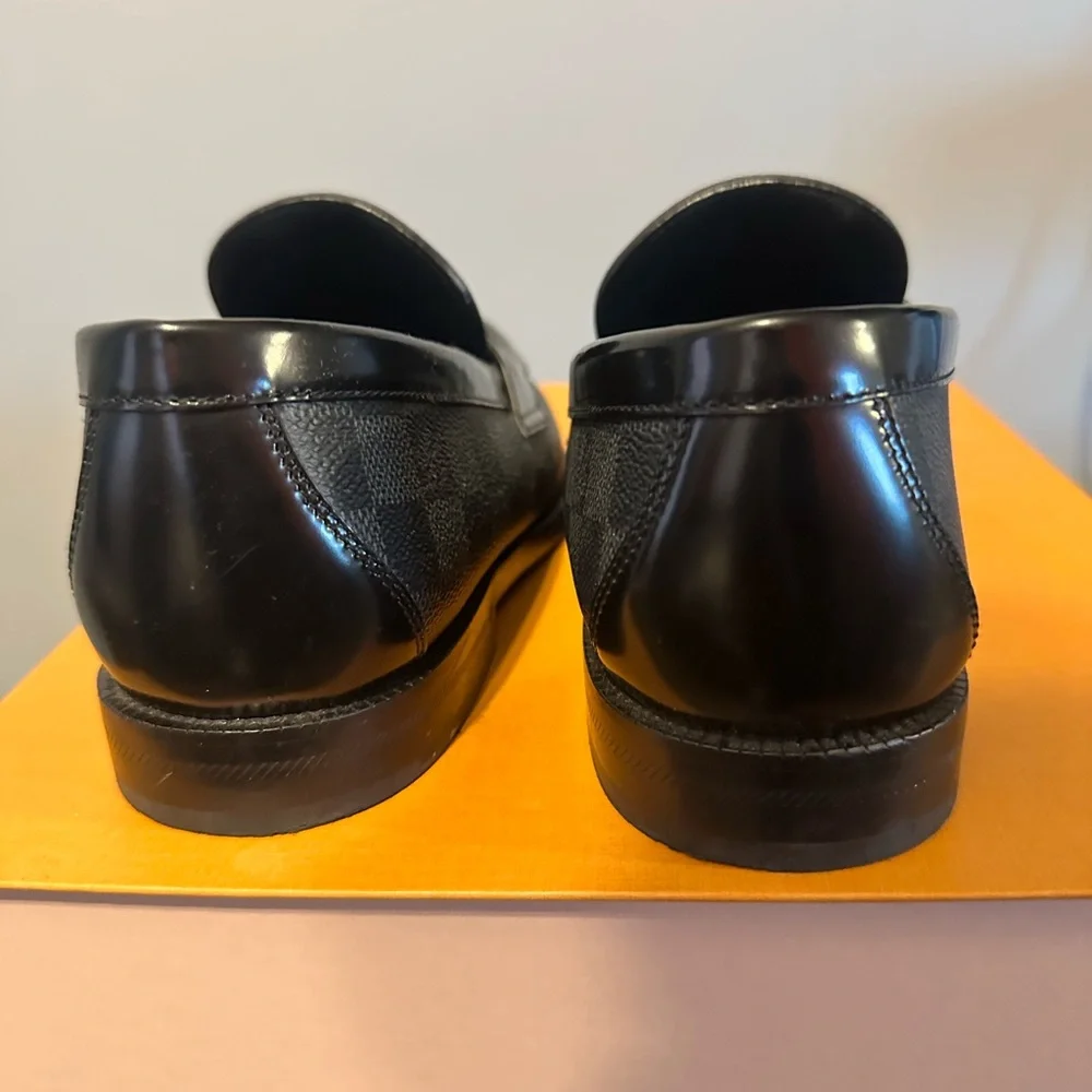 Louis Vuitton Checkered Black Loafers - Picture 5 of 9
